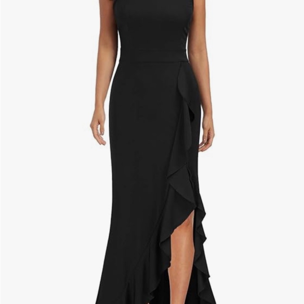 High Neck Split Bodycon Mermaid Evening Cocktail Long Dress